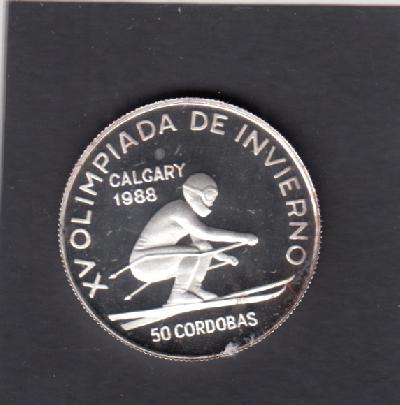 Beschrijving: 50 Cordobas  W-OLYMPIC 88 SKI